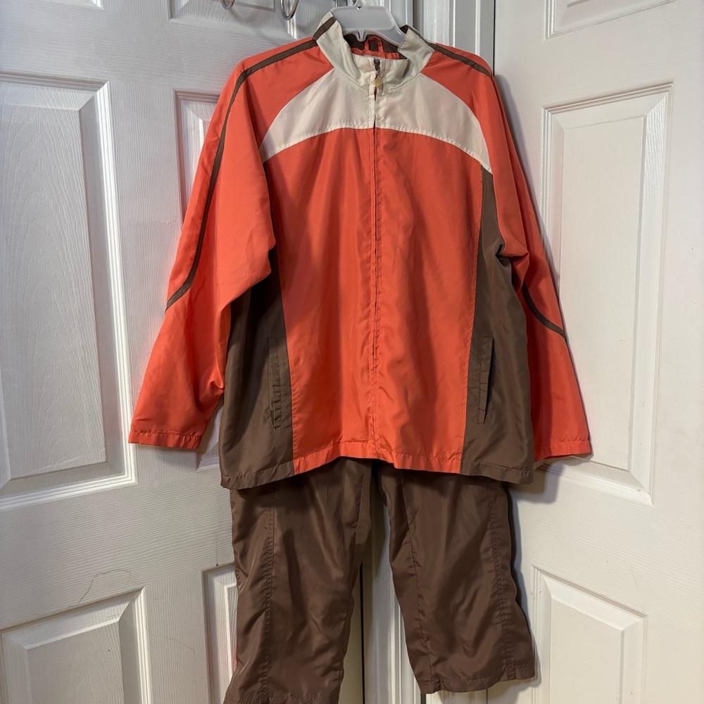Afi Orange and Brown Lightweight Breathable Tracksuit Size XL